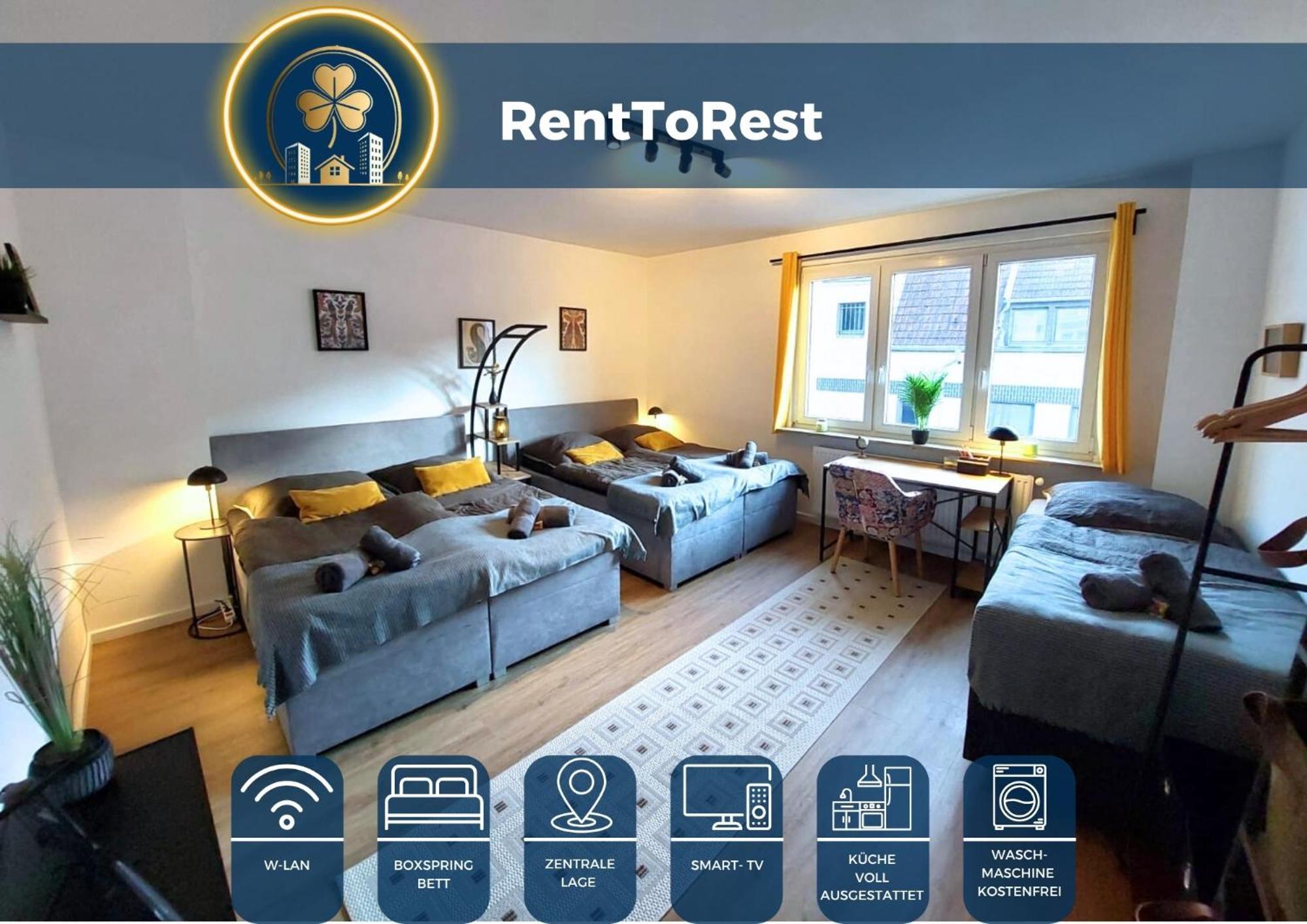 Rtr Essen - Fuer Bis Zu 8 Personen - Voll Ausgestattet - Zentral Limbecker Platz - Messe - Uniklinikum - Smart Tv - Modern公寓 外观 照片
